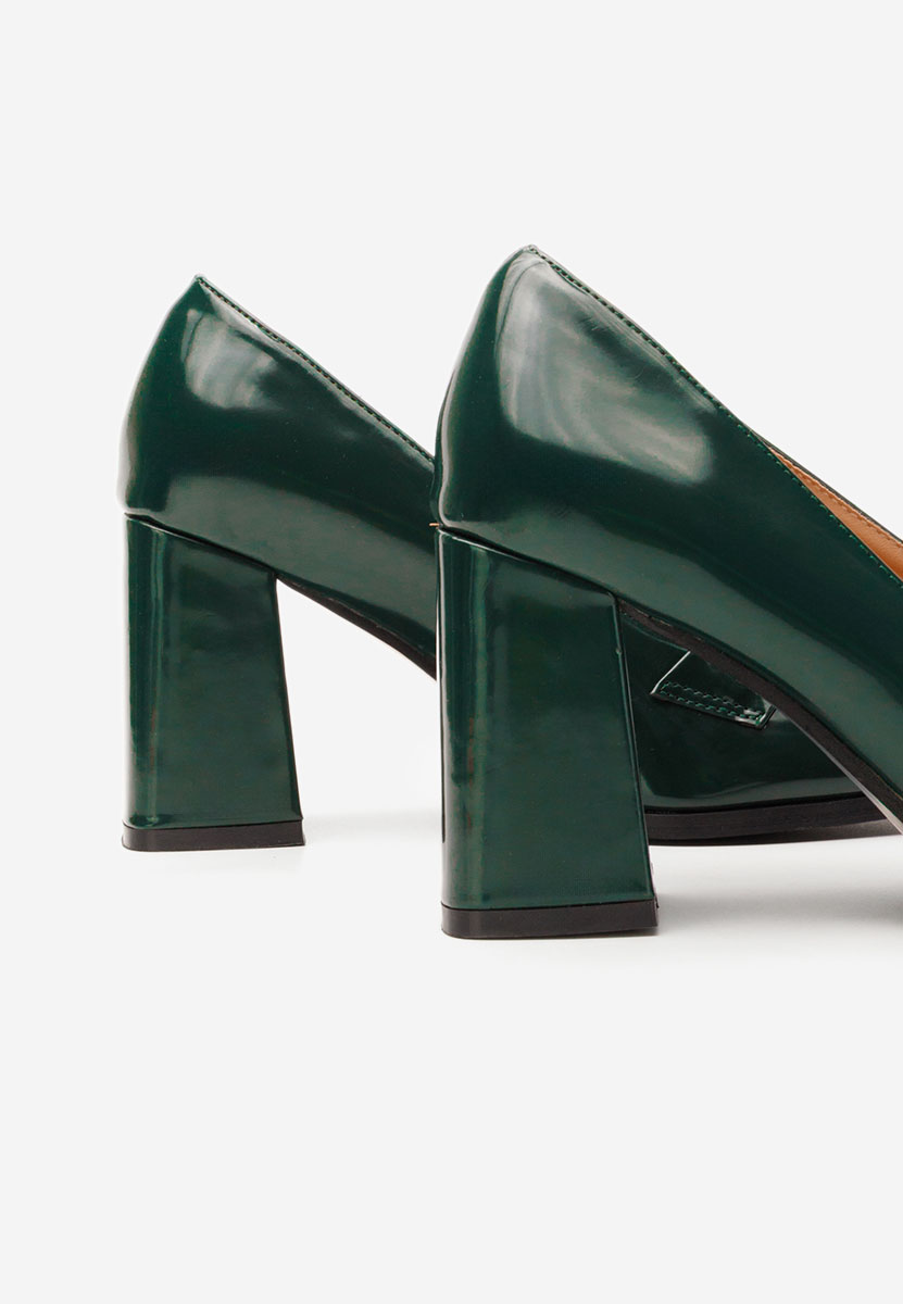 Zelené mokasíny na opätku Noriana