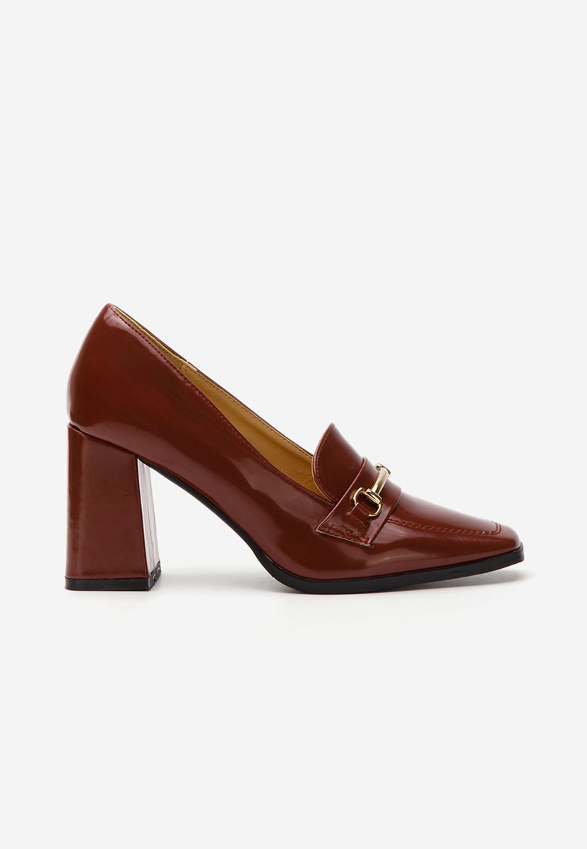 Bordové mokasíny na opätku Noriana