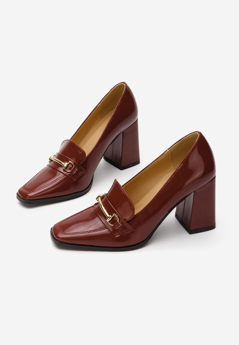 Bordové mokasíny na opätku Noriana