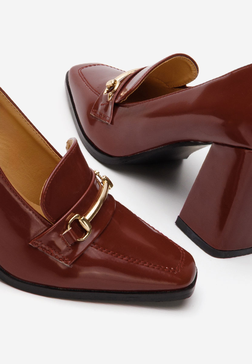 Bordové mokasíny na opätku Noriana