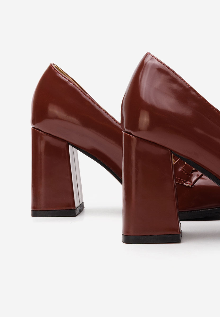 Bordové mokasíny na opätku Noriana