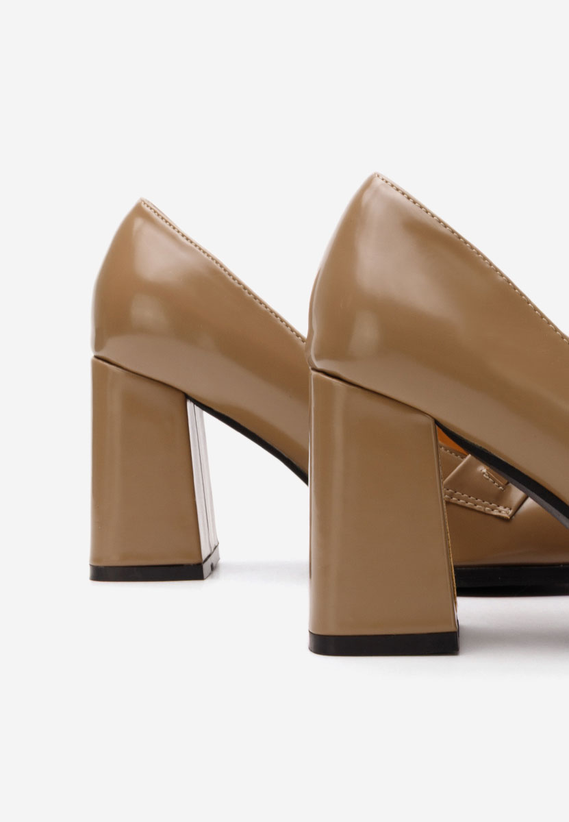 Khaki mokasíny na opätku Noriana