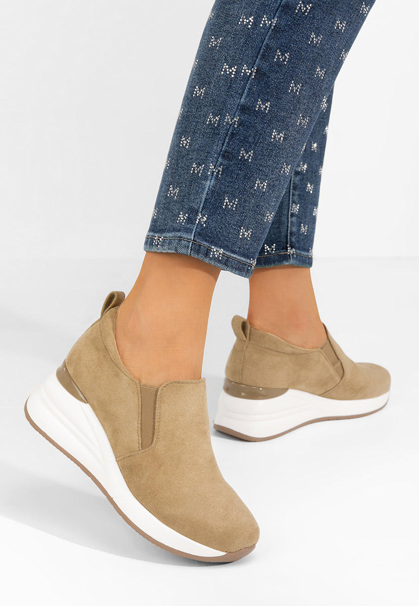 Khaki poltopánky na platforme Leanne