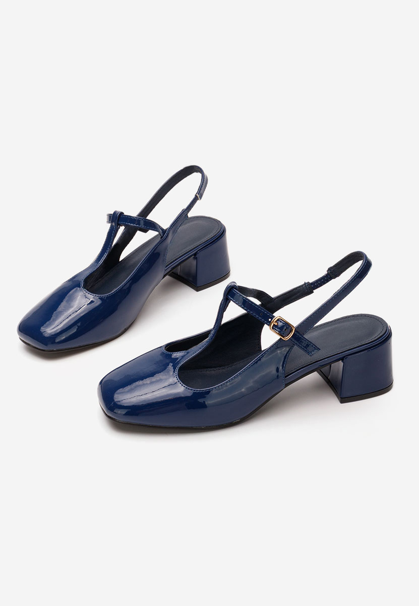 Tmavomdoré lodičky na hrubom opätku Beatrina