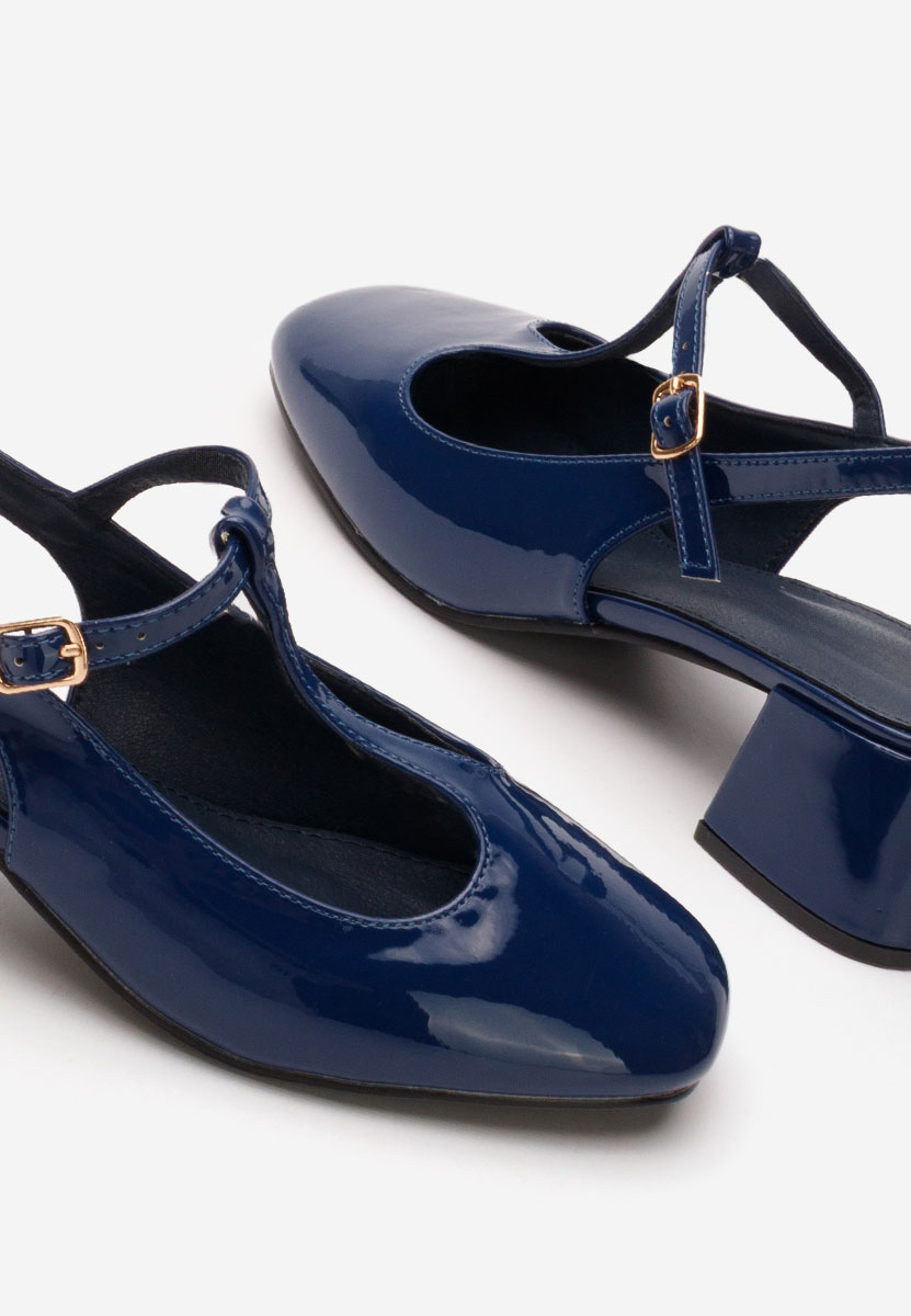 Tmavomdoré lodičky na hrubom opätku Beatrina