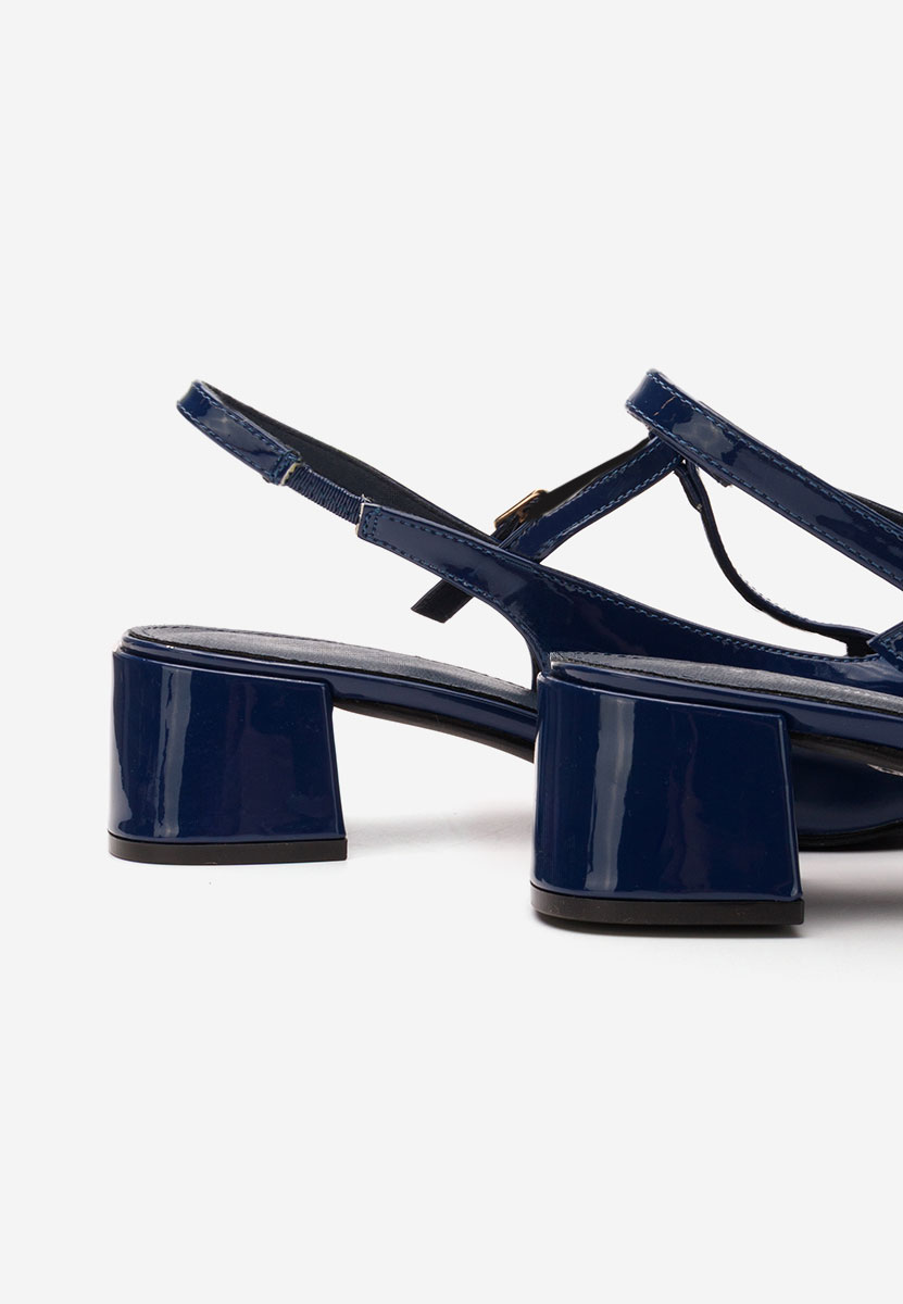 Tmavomdoré lodičky na hrubom opätku Beatrina