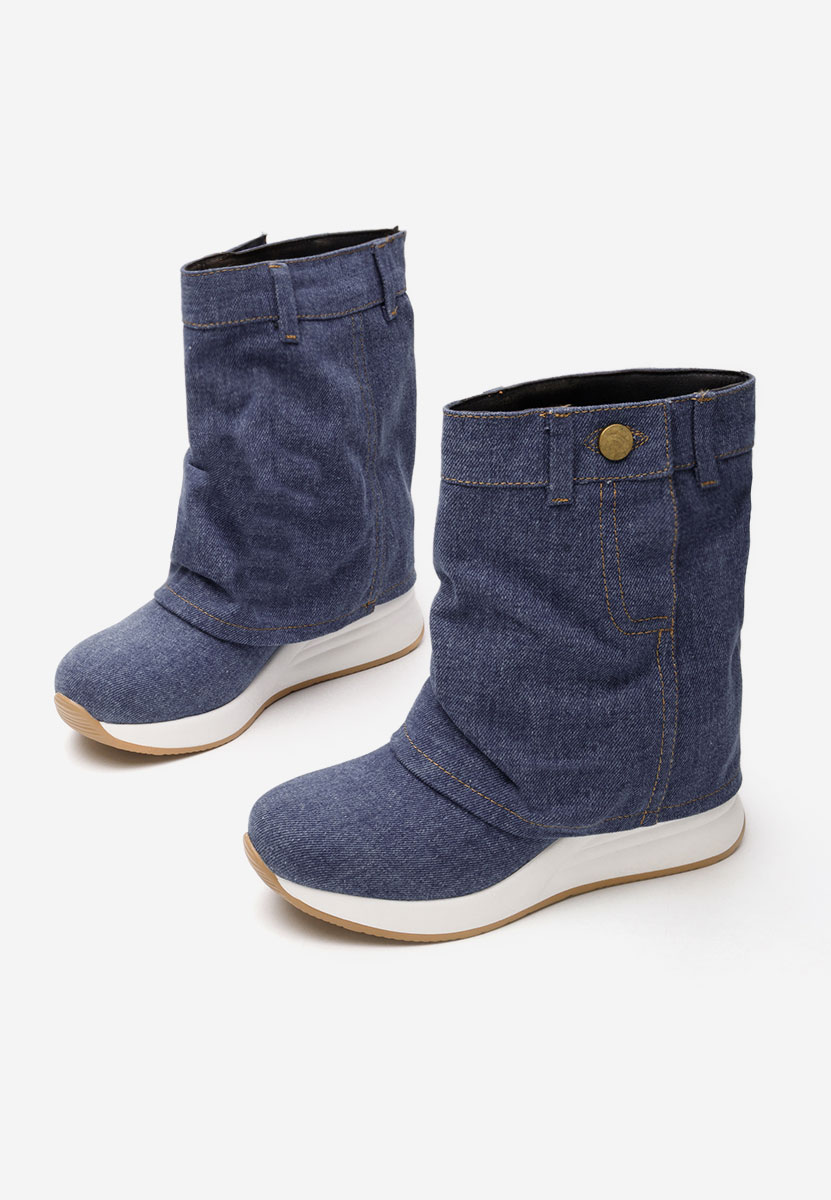 Denim členkové čižmy na platforme Leanne