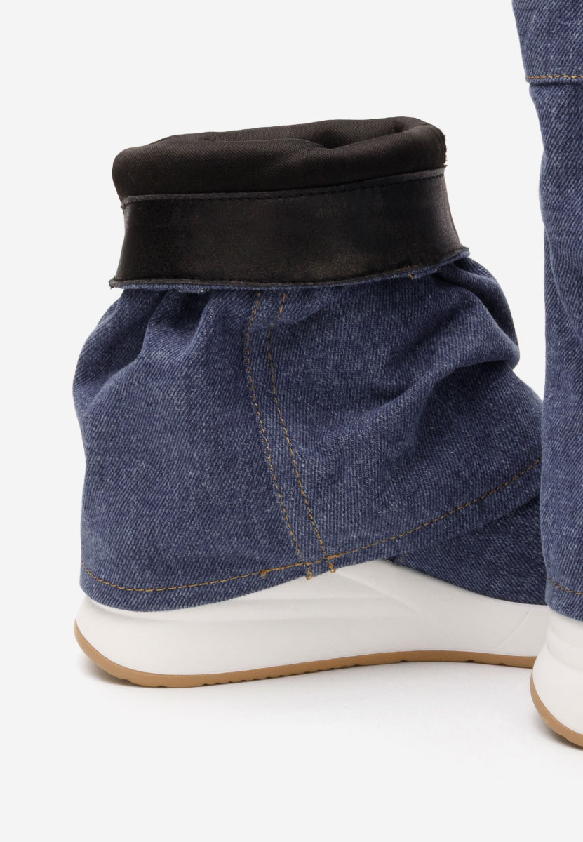 Denim členkové čižmy na platforme Leanne