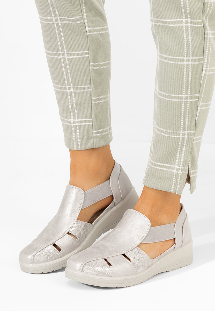E-shop Strieborné dámske espadrilky Grazyna