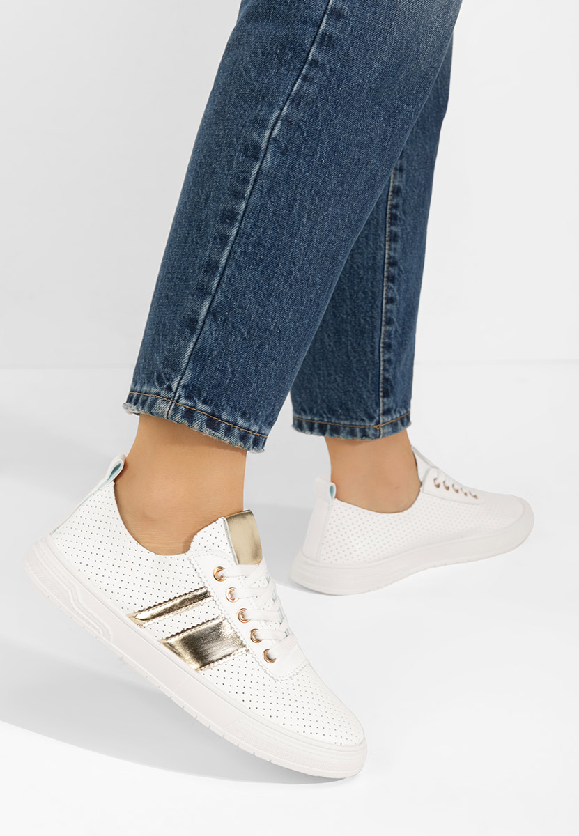 Biele dámske poltopánky Heayli V5