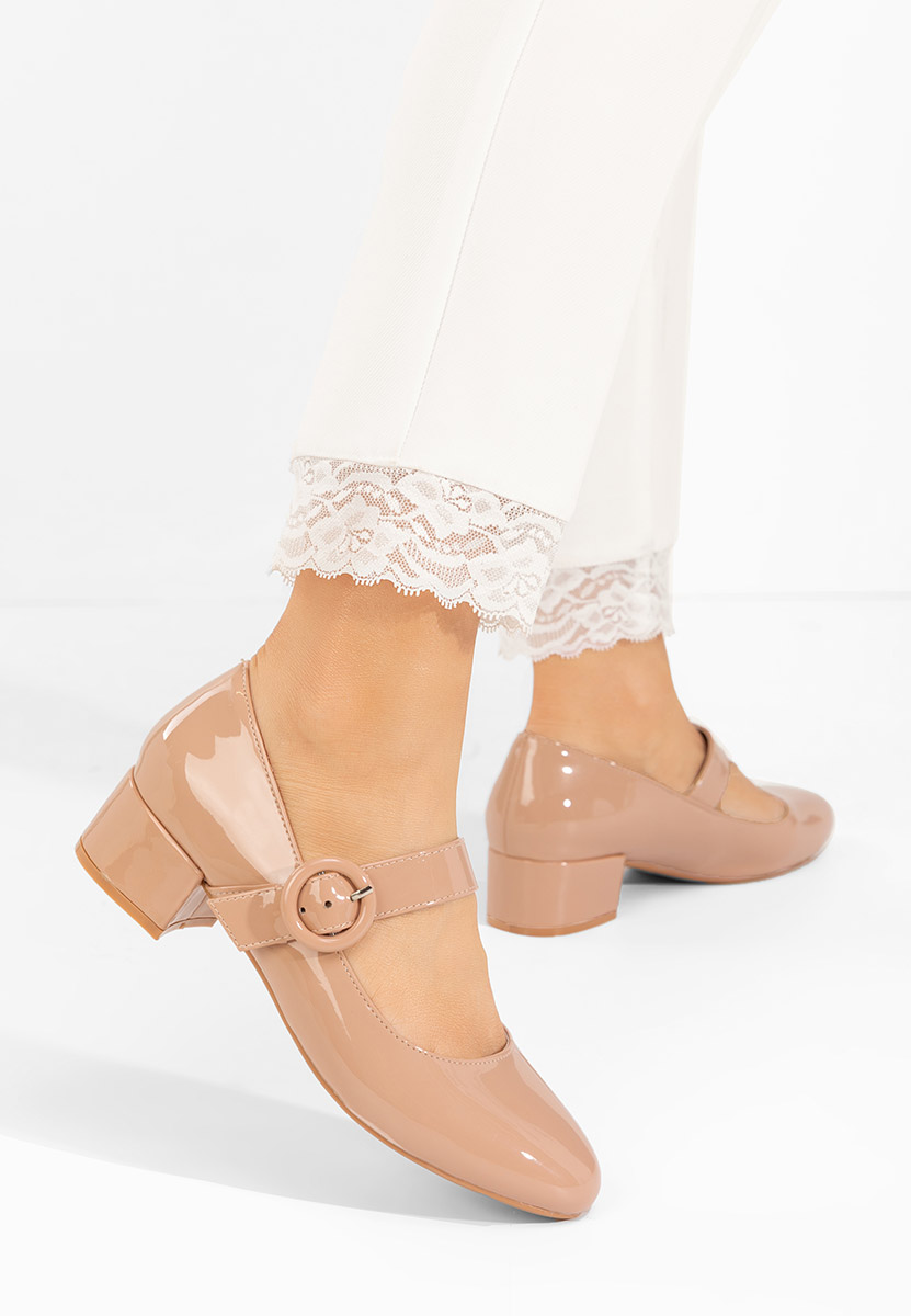 Béžové lodičky na nízkom opätku Adevana