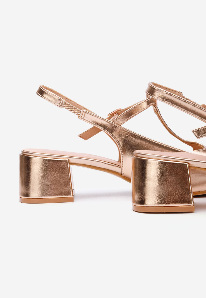 šampanské lodičky na hrubom opätku Beatrina V2