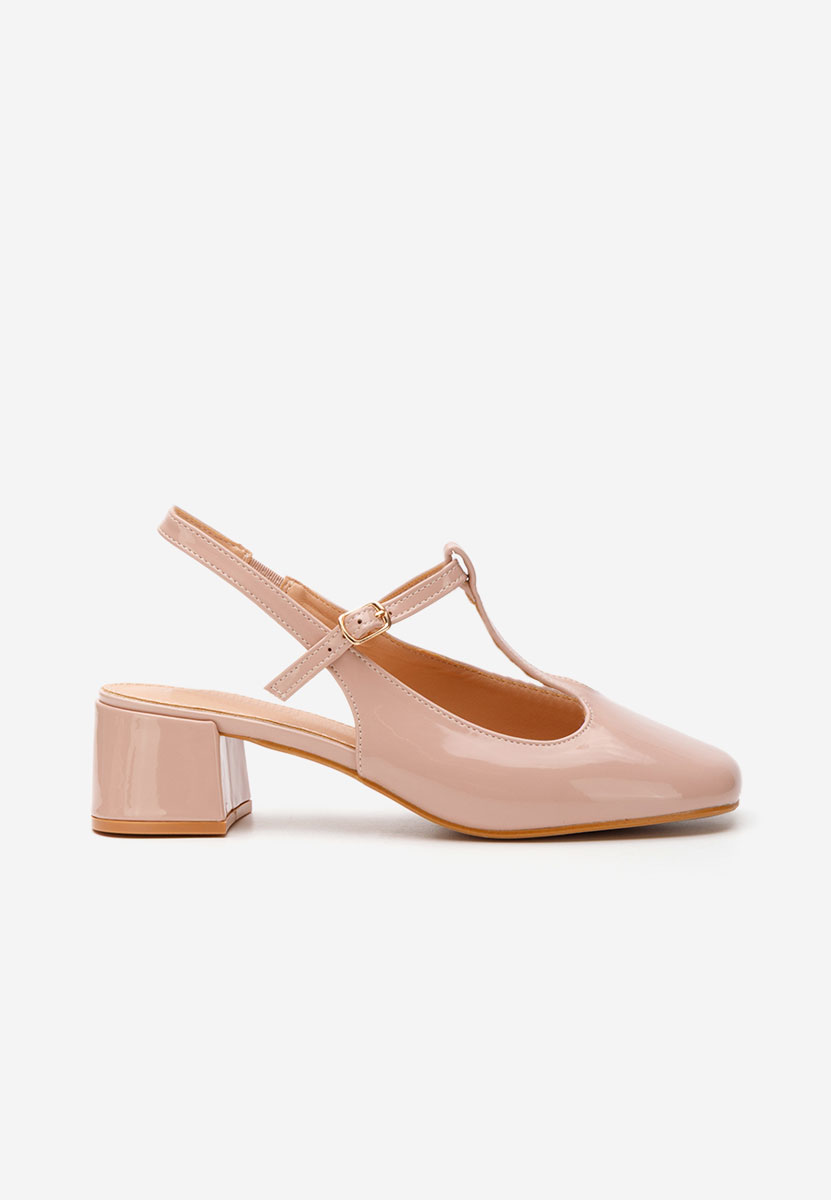 Béžové lodičky na hrubom opätku Beatrina