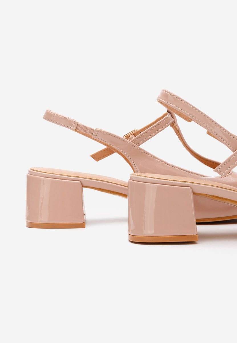 Béžové lodičky na hrubom opätku Beatrina