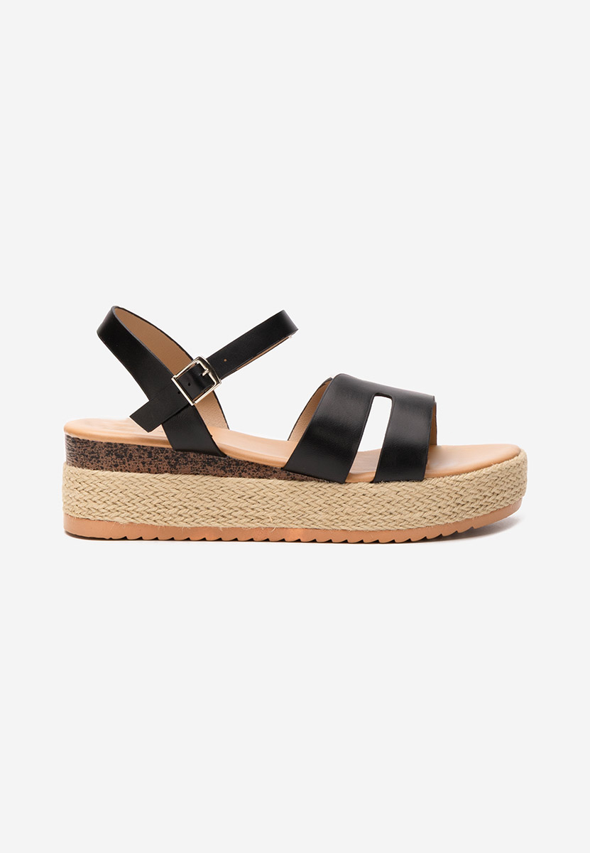 Čierne espadrilky sandale Rumia