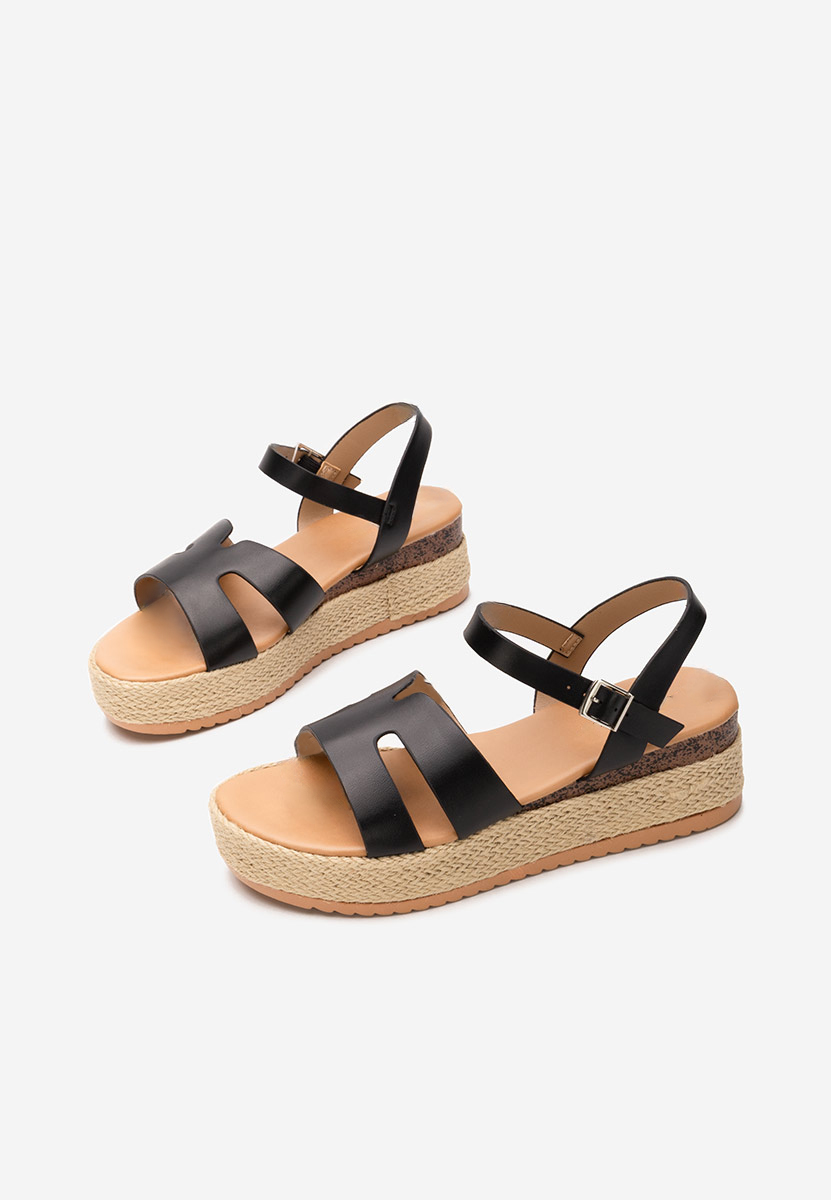Čierne espadrilky sandale Rumia