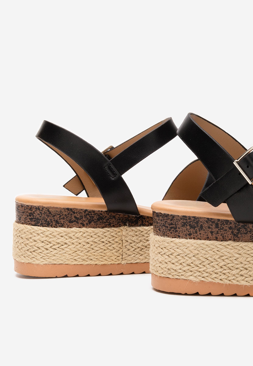 Čierne espadrilky sandale Rumia