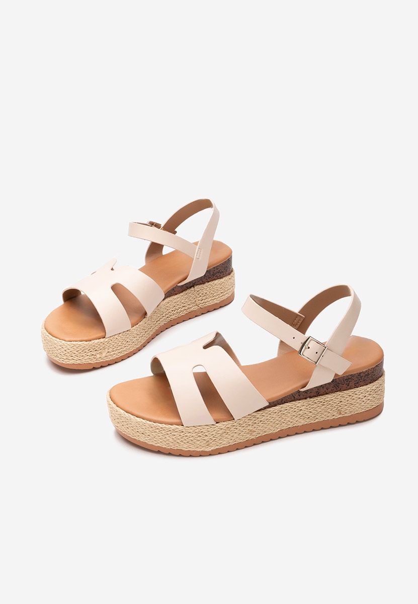 Béžové espadrilky sandale Rumia