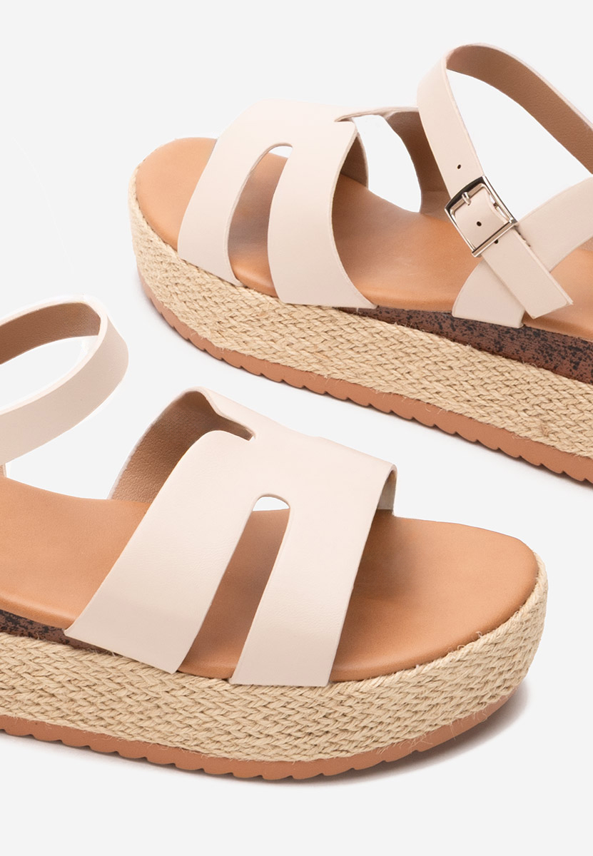 Béžové espadrilky sandale Rumia