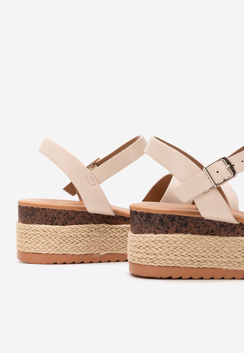 Béžové espadrilky sandale Rumia