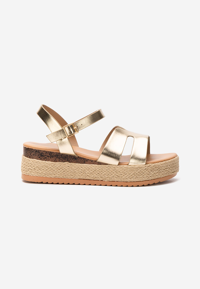 Zlaté espadrilky sandale Rumia