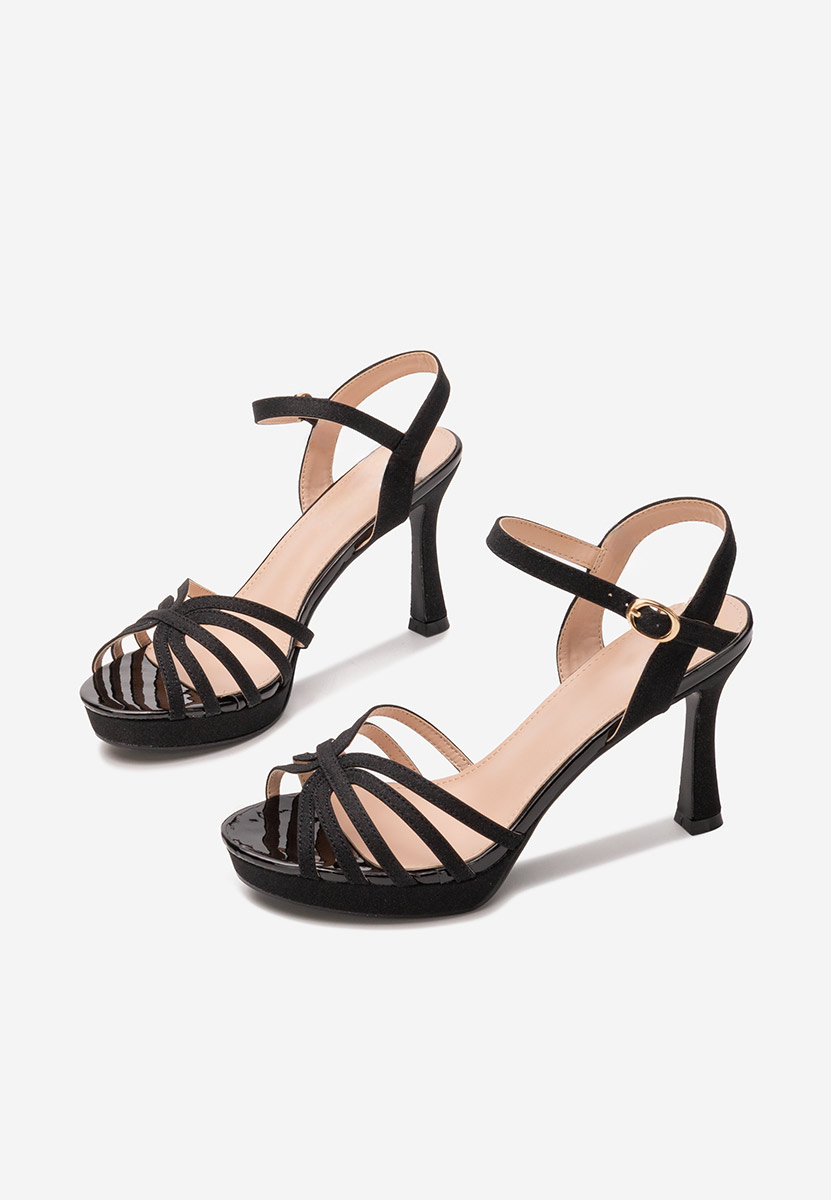 Čierne elegantné sandále na opätku Jody