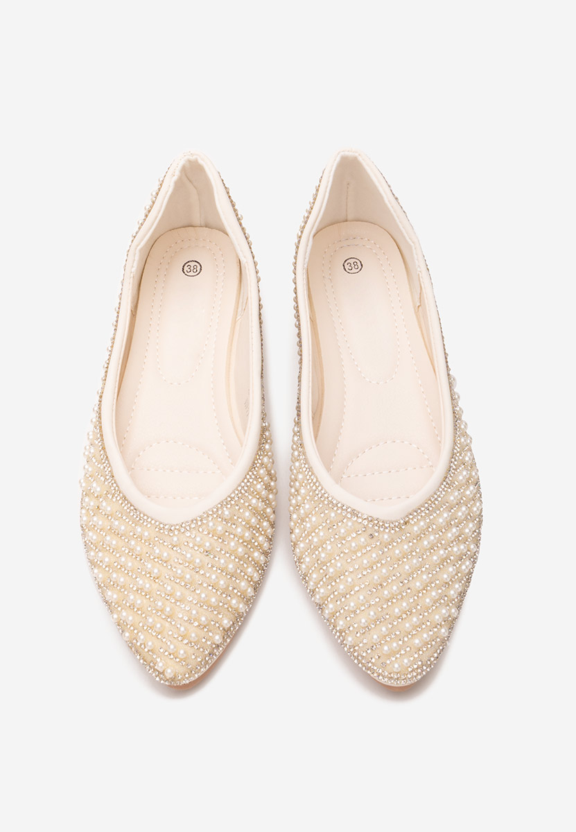 Biele elegantne balerinky Charity