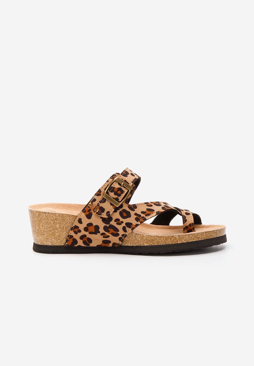 Leopardie dámske šlapky na platforme Wandana V2