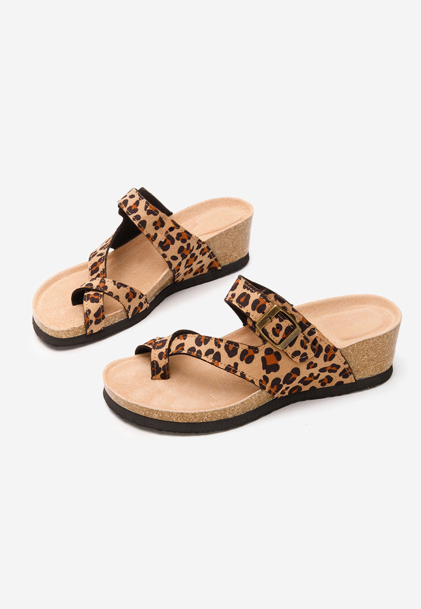 Leopardie dámske šlapky na platforme Wandana V2