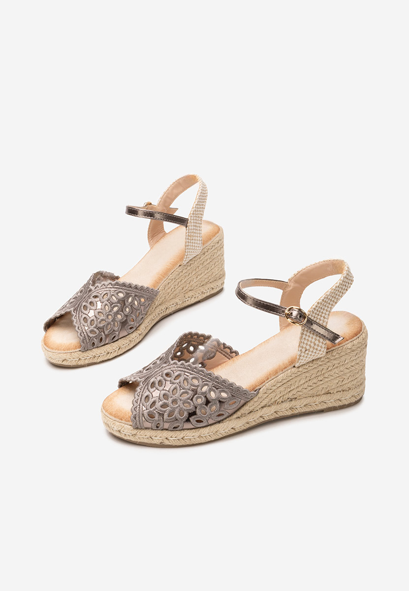 Sivé espadrilky sandale Finana