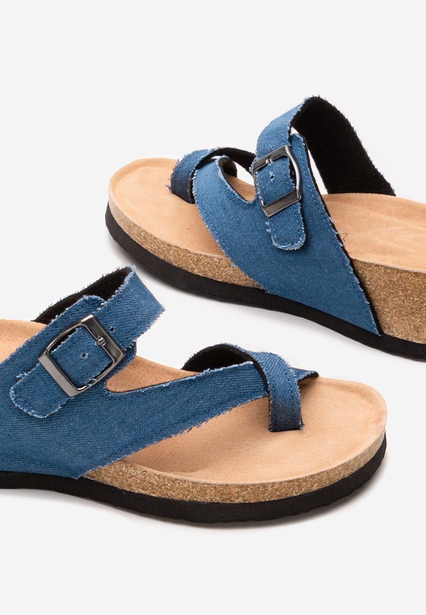 Denim dámske šlapky na platforme Wandana V2