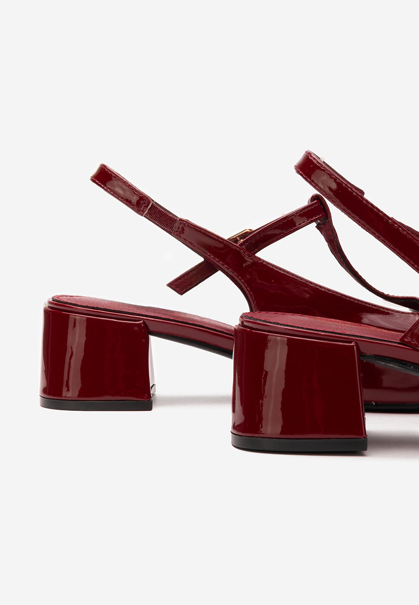 Červené lodičky na hrubom opätku Beatrina