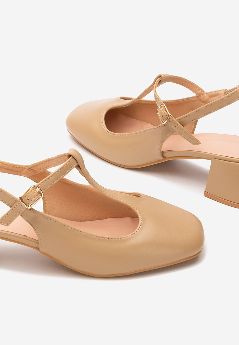 Khaki lodičky na hrubom opätku Beatrina V2