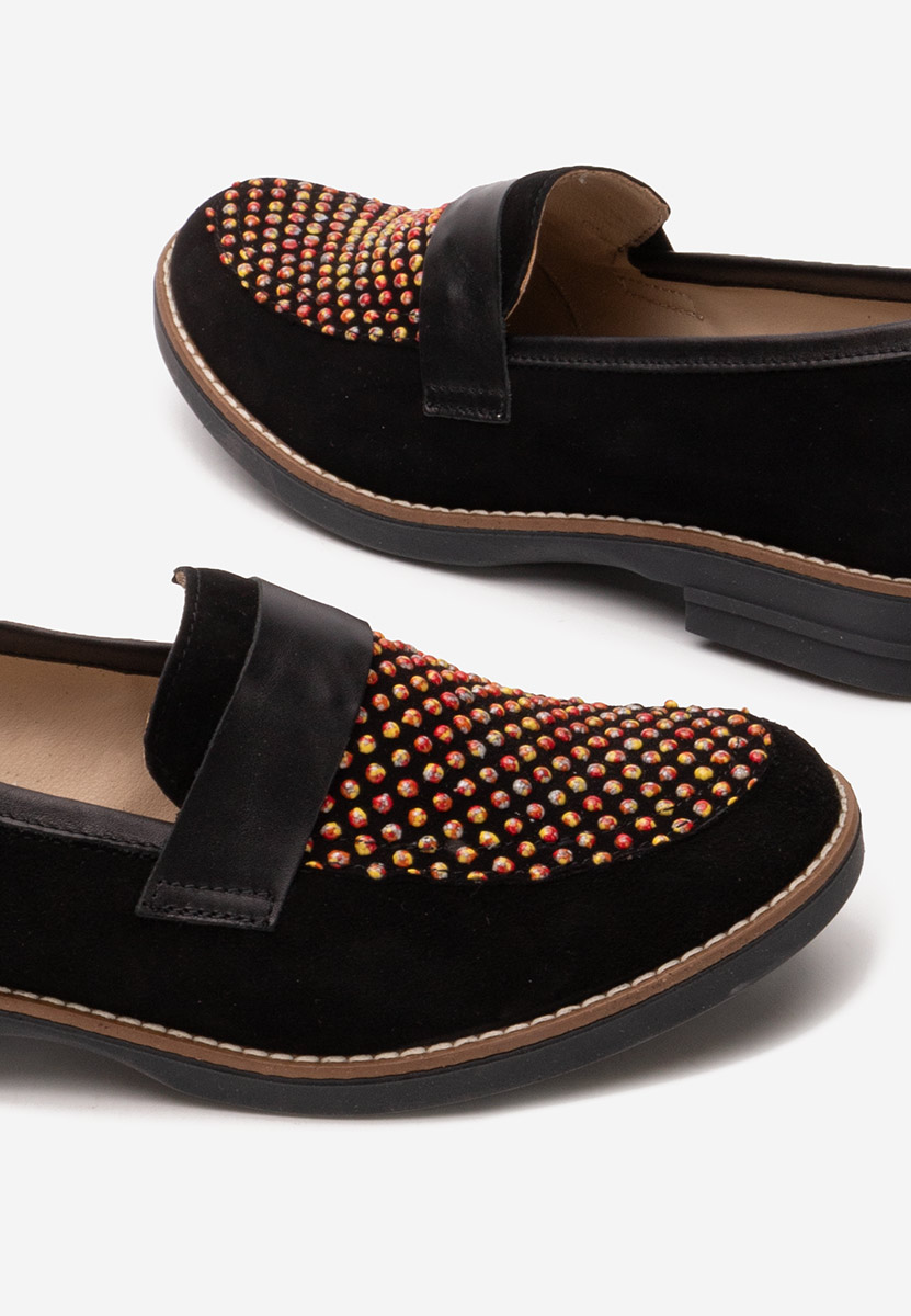 Čierne kožené mokasíny Aleda V2