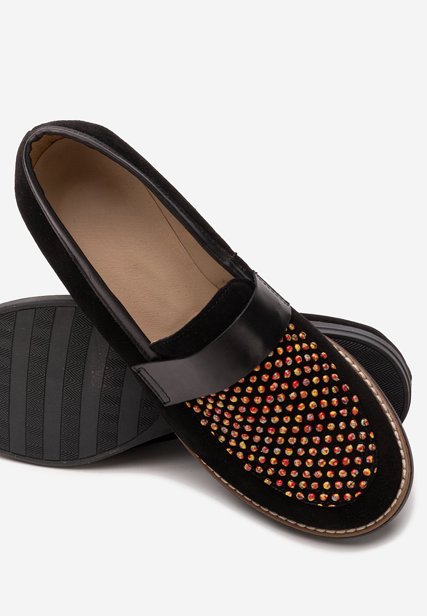 Čierne kožené mokasíny Aleda V2