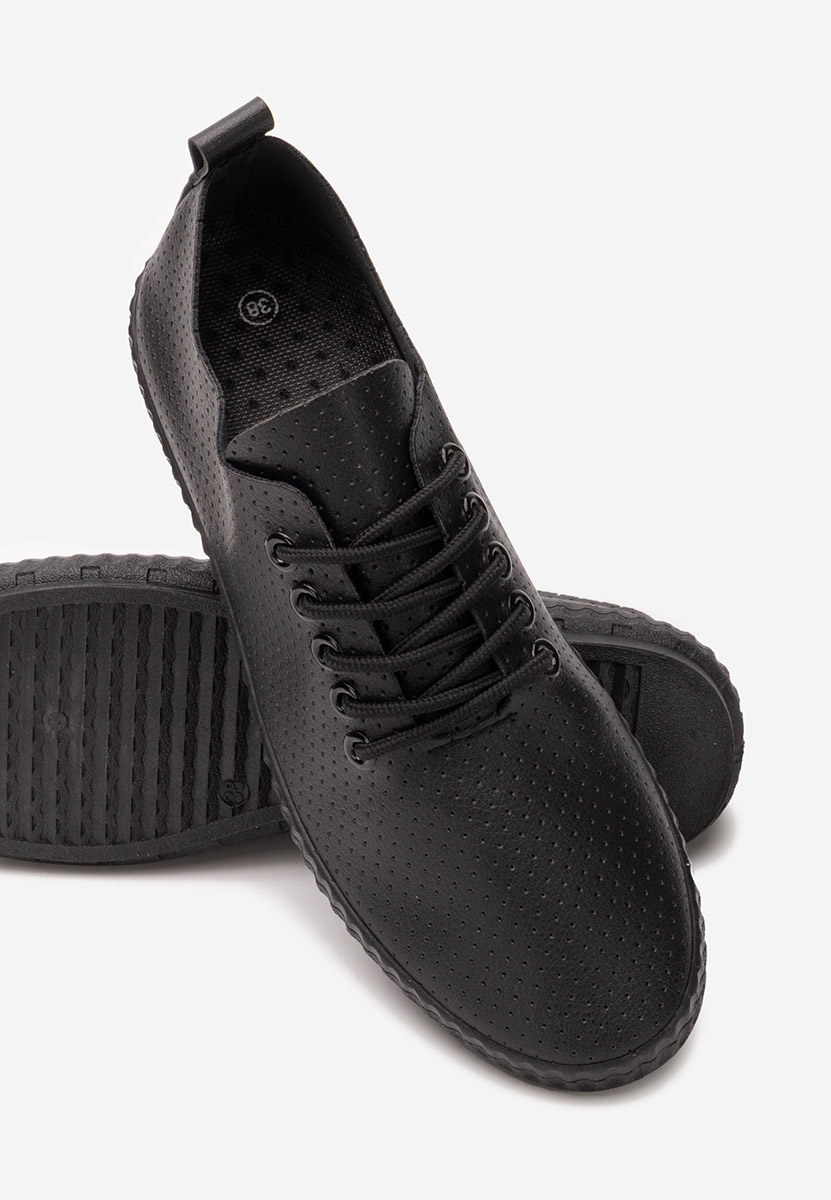 Čierne dámske poltopánky Skede