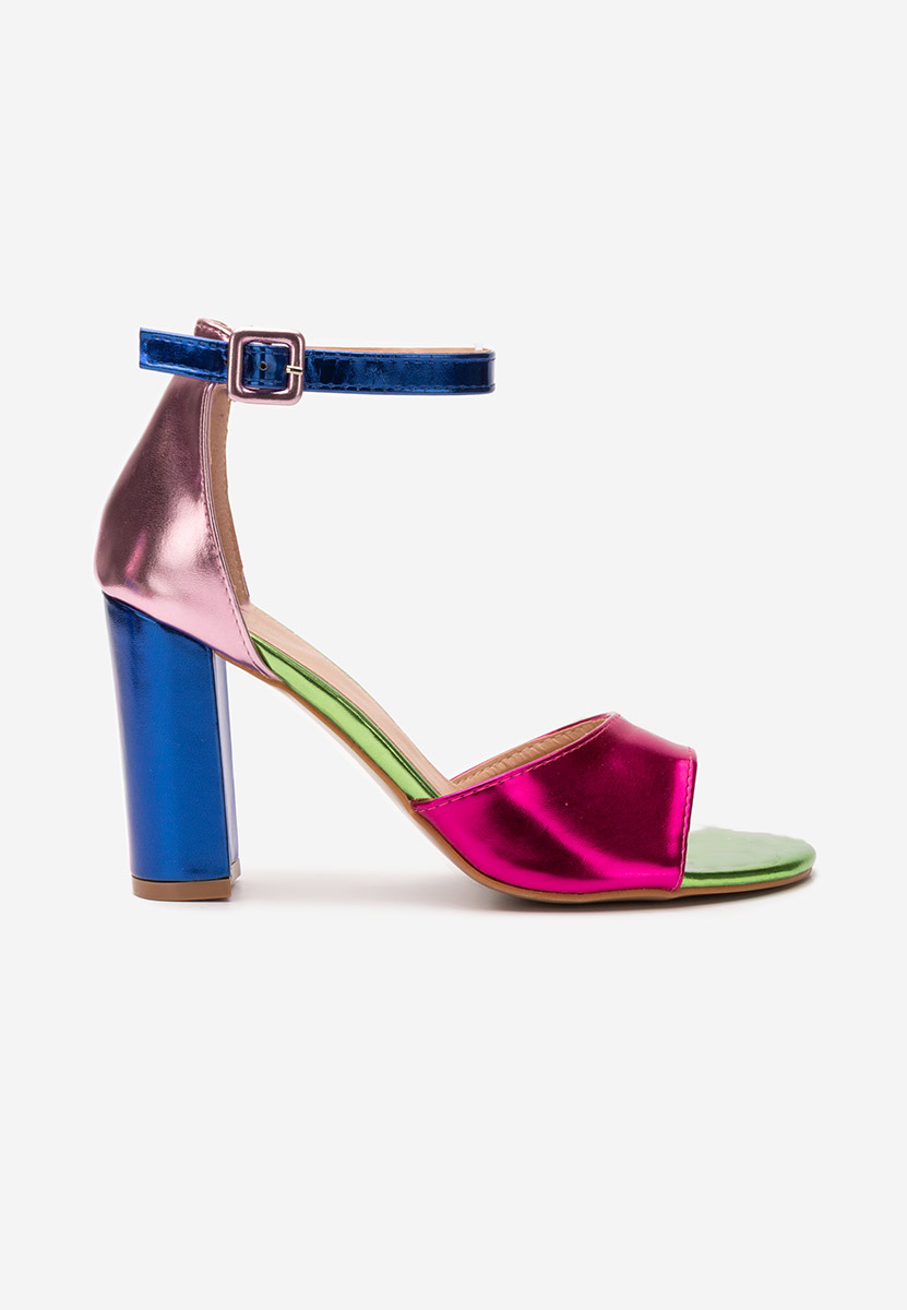 Farebné sandále na hrubom opätku Zandra V3