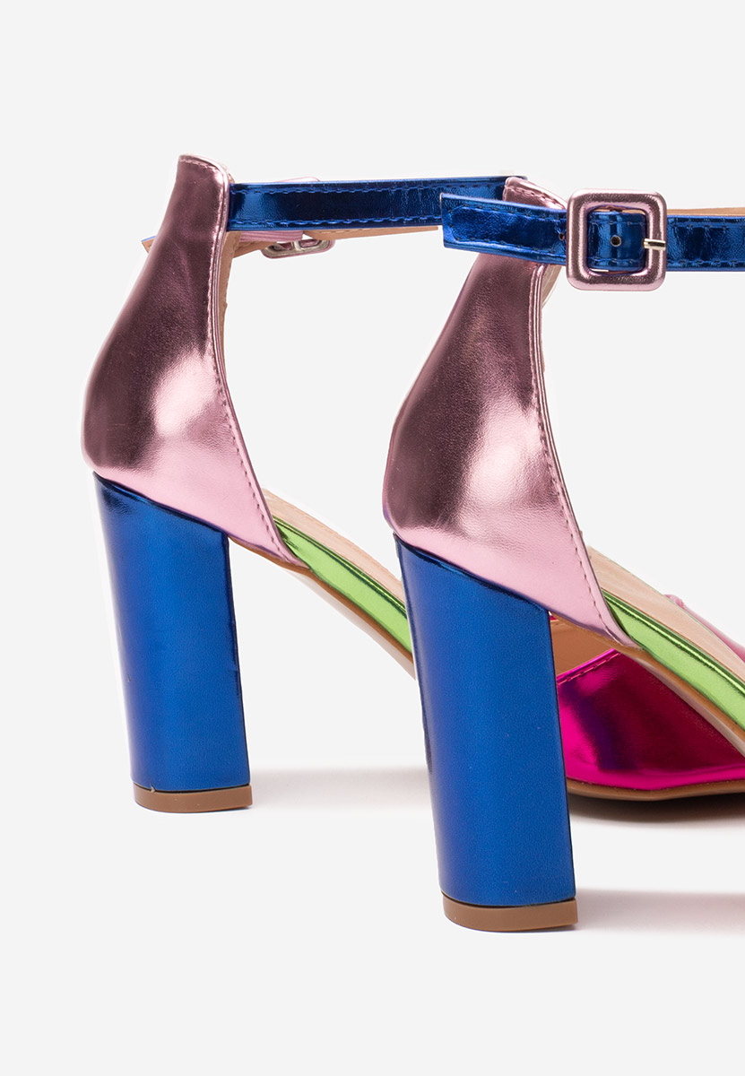 Farebné sandále na hrubom opätku Zandra V3