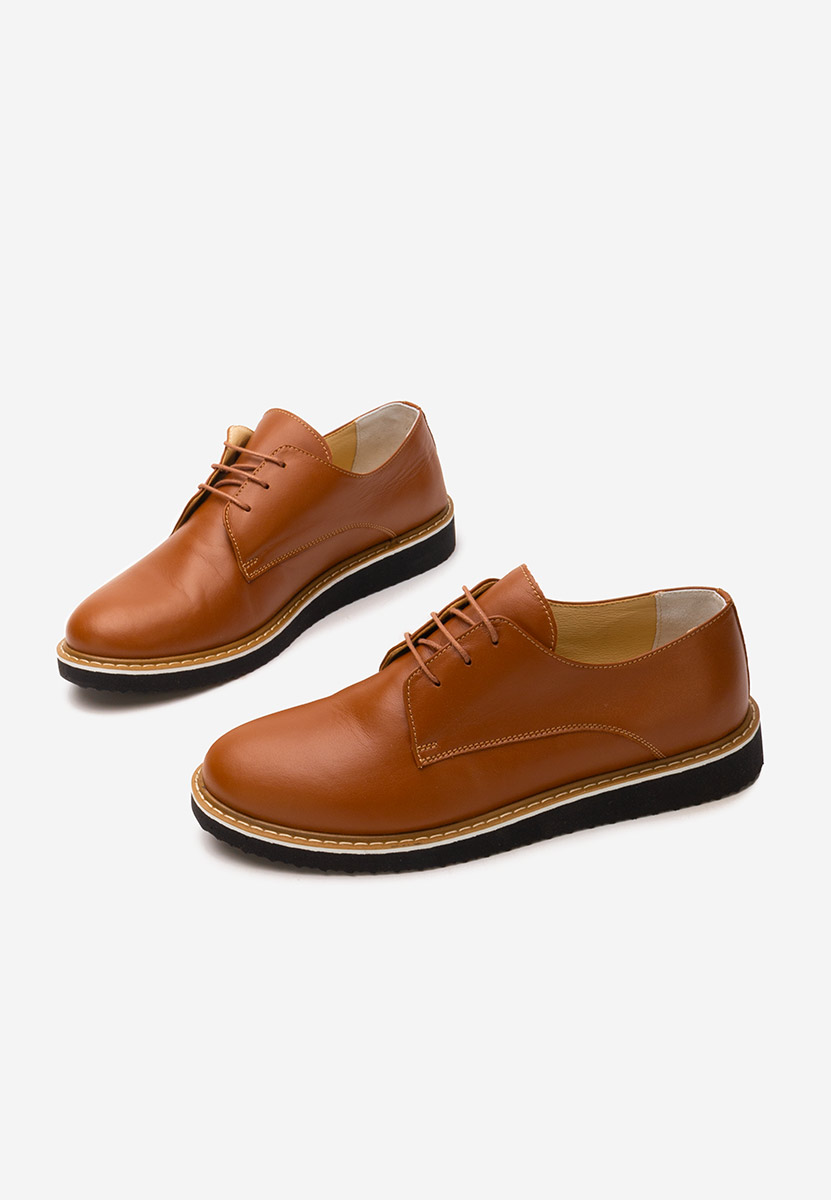 Camelové kožené derby dámske Casilas