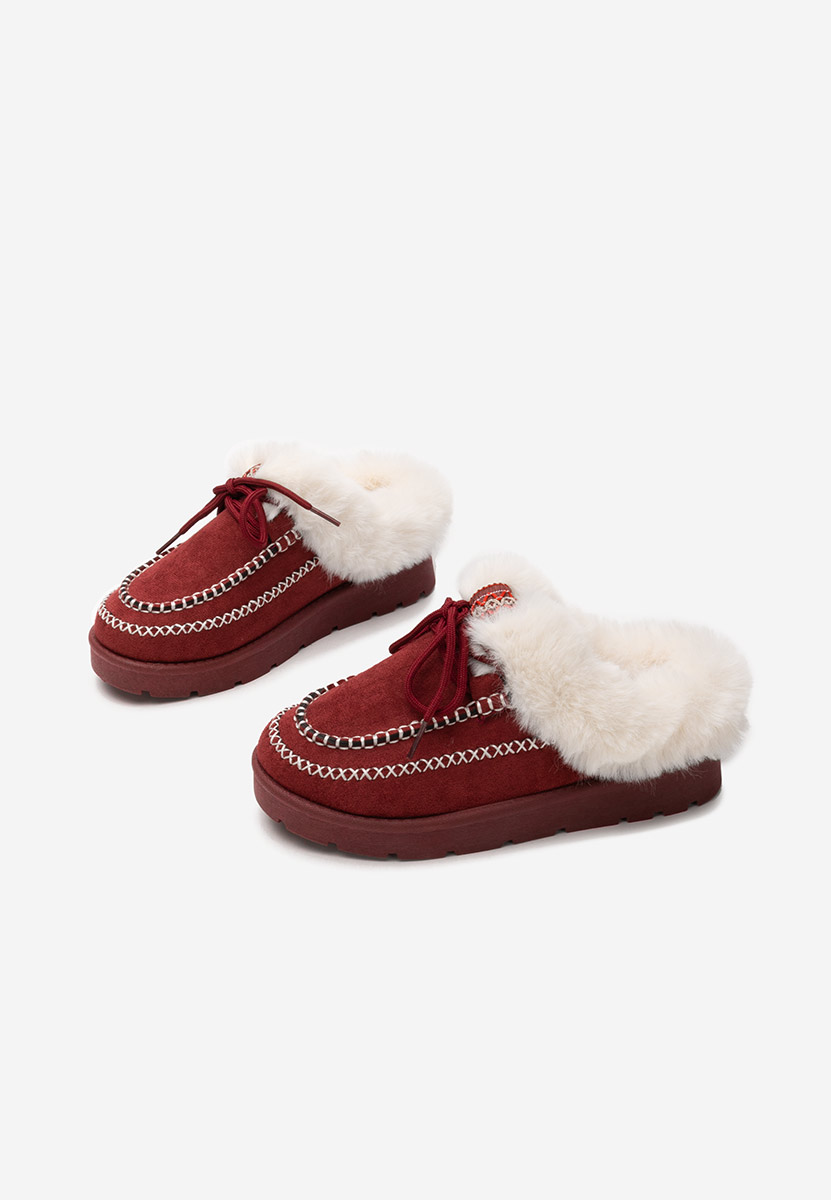 Bordové šľapky dámske Leainia