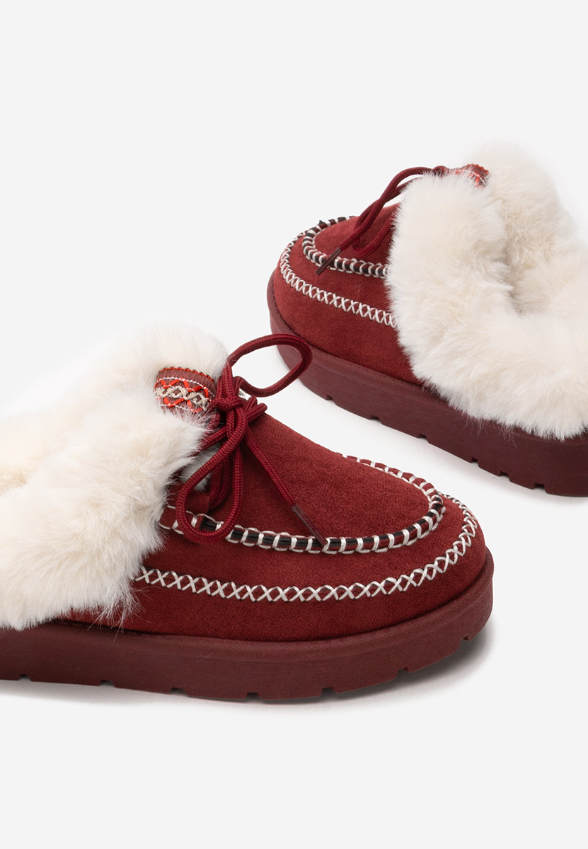 Bordové šľapky dámske Leainia