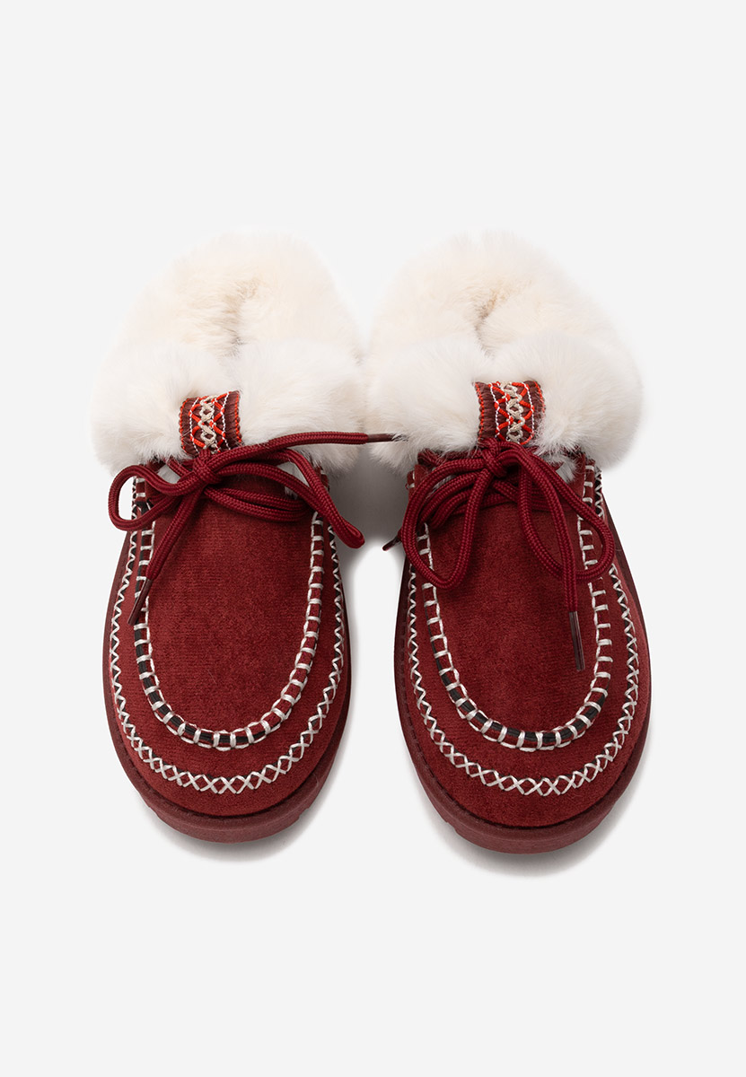 Bordové šľapky dámske Leainia