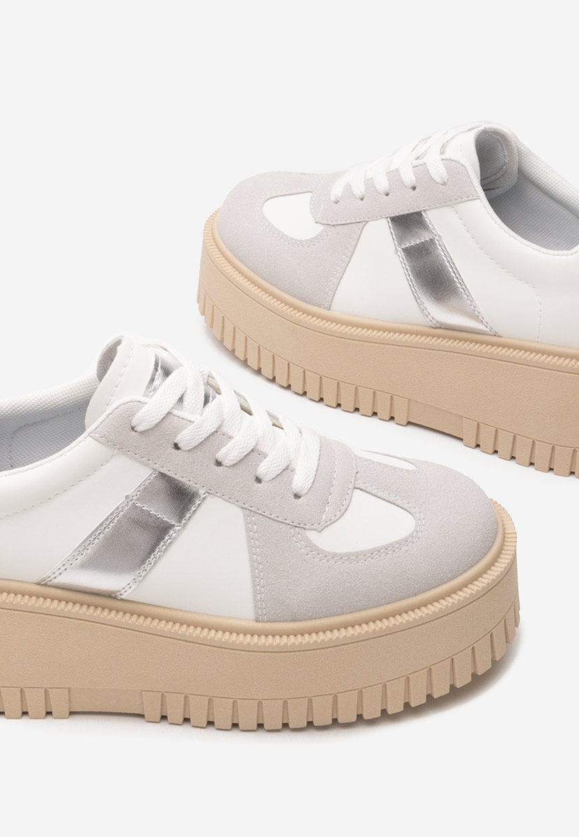 Biele tenisky na platforme Michele