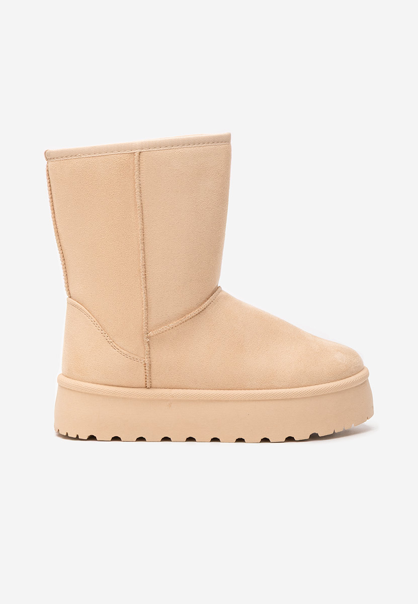 Béžové členkové dámske snehule na platforme Luisana