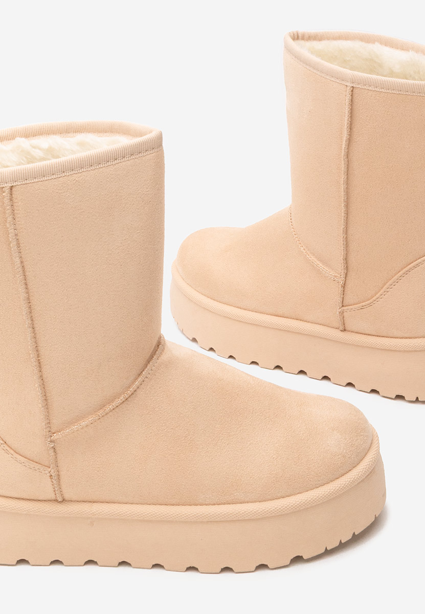 Béžové členkové dámske snehule na platforme Luisana