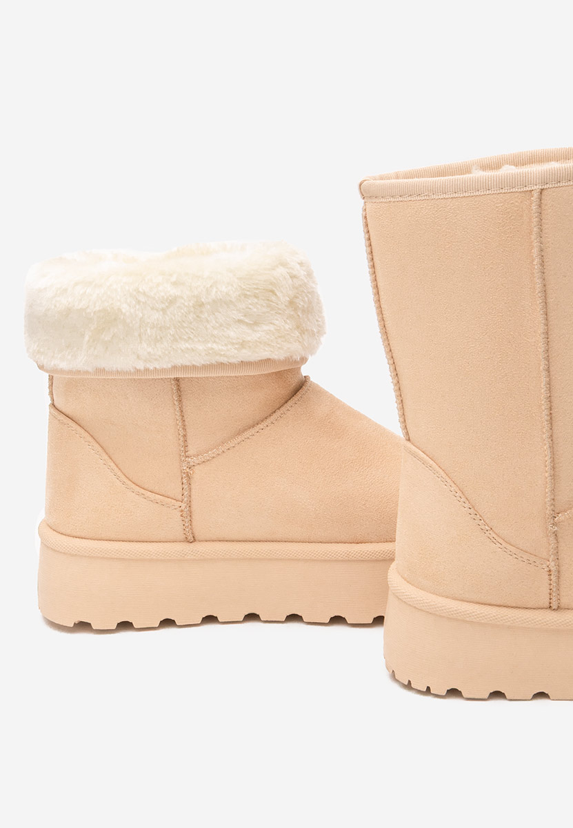 Béžové členkové dámske snehule na platforme Luisana
