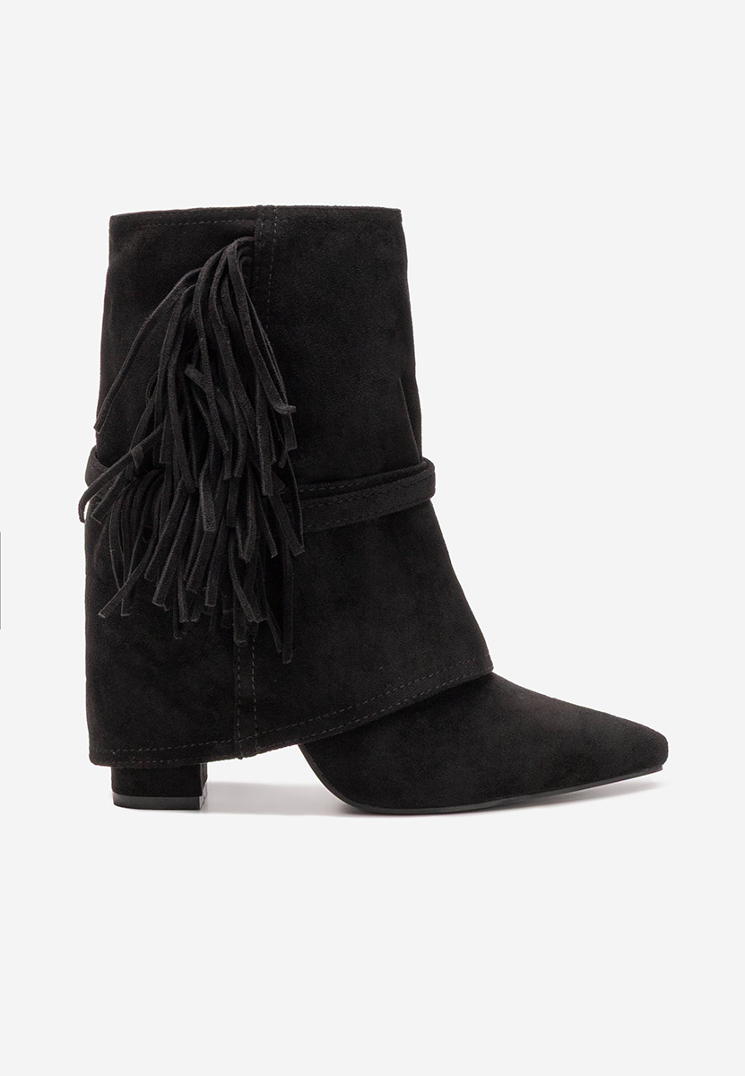 Čierne členkové čižmy na hrubom podpätku Ranale