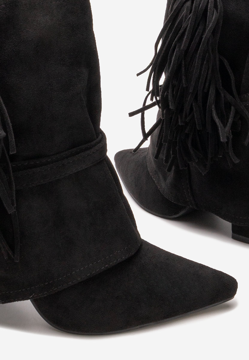 Čierne členkové čižmy na hrubom podpätku Ranale