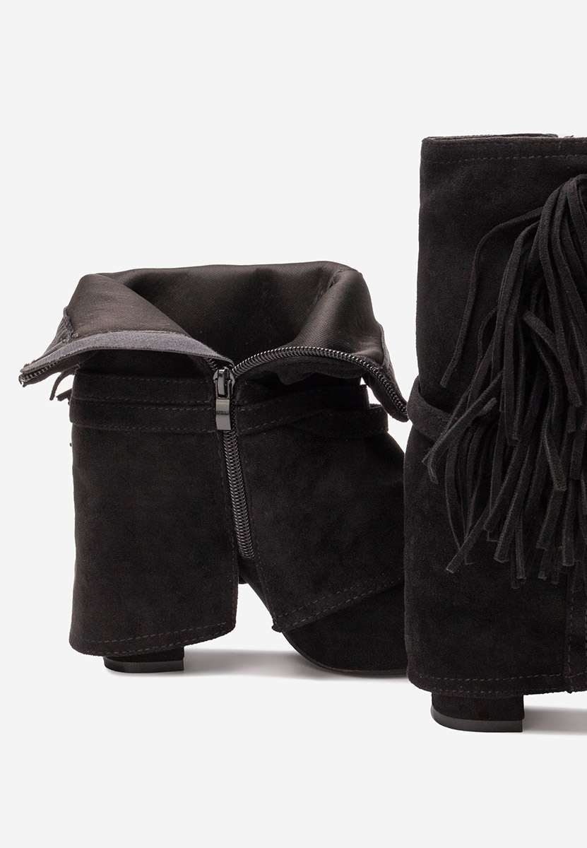 Čierne členkové čižmy na hrubom podpätku Ranale