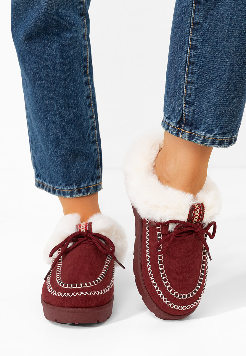 Bordové šľapky dámske Leainia